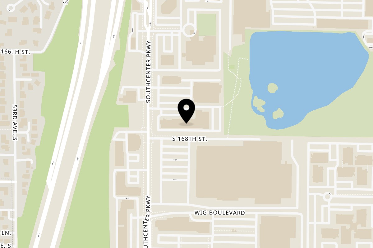 Map showing the location of Bai Tong Thai Restaurant Tukwila on 16876 Southcenter Pkwy in Tukwila